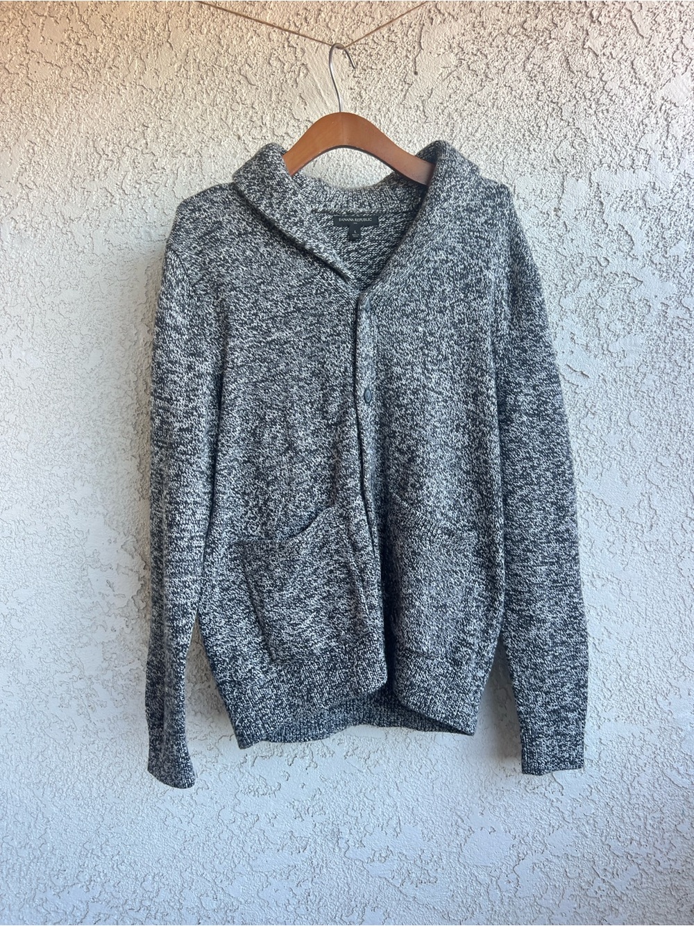 Banana Republic Marled Gray Hooded Cardigan